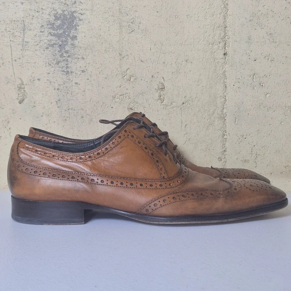 To Boot New York Oxfords Mens 11 Brown Leather Wingtip Brogue Made in Italy